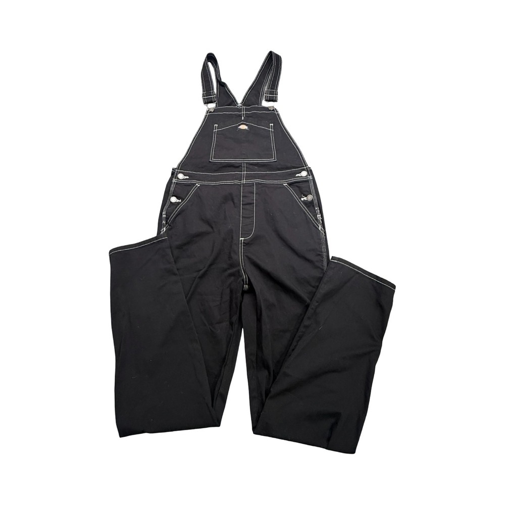 Dickies Overalls Women S Black White Contrast Stitch Cotton Workwear Western